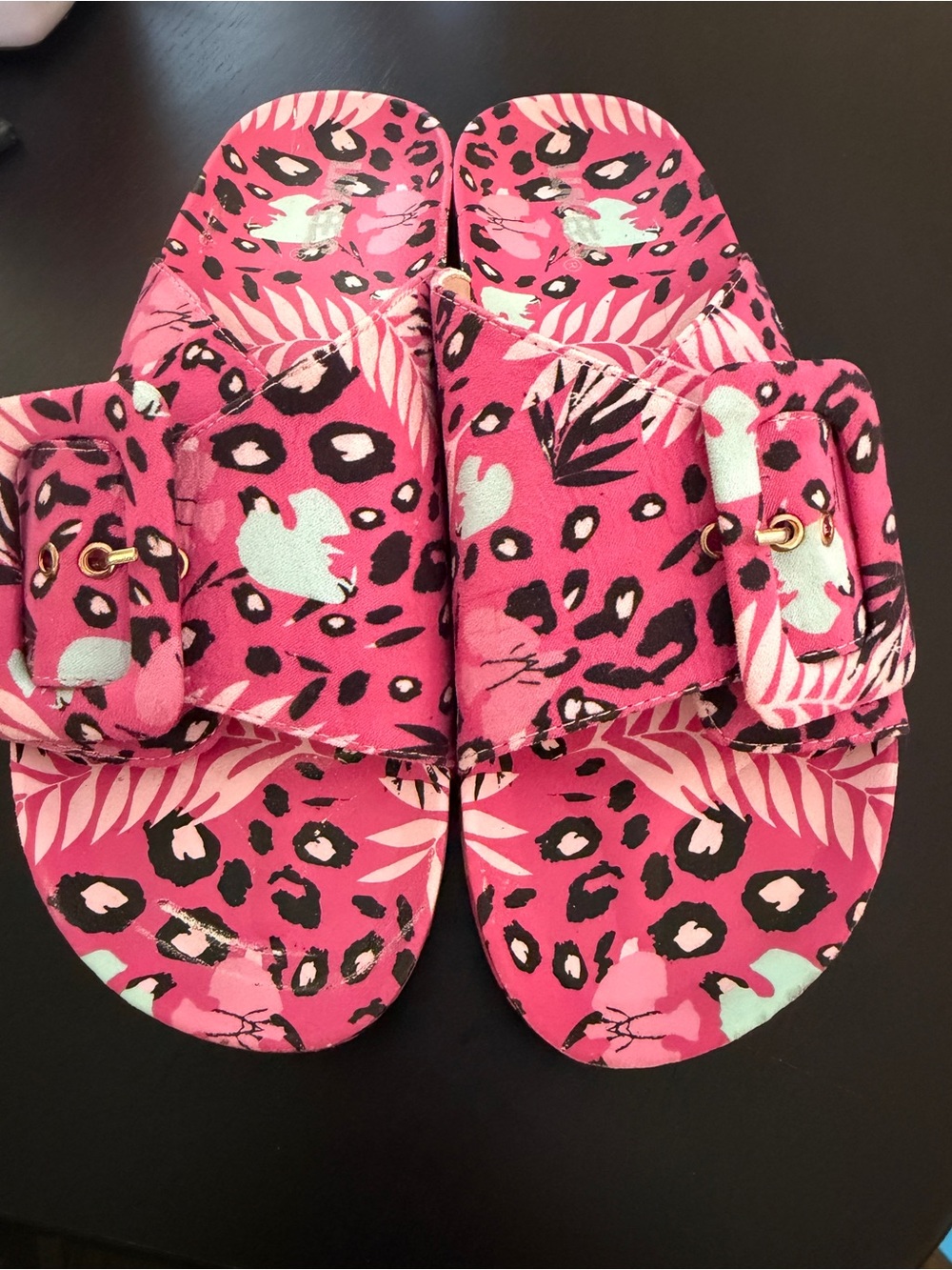 Mukluk Animal Print Slide Sandals